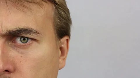 Half of a man's face, various grimaces Video stock 39164009