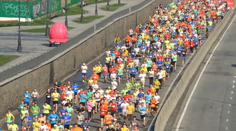 Half marathon in Kiev , Ukraine Stock Footage 68415474