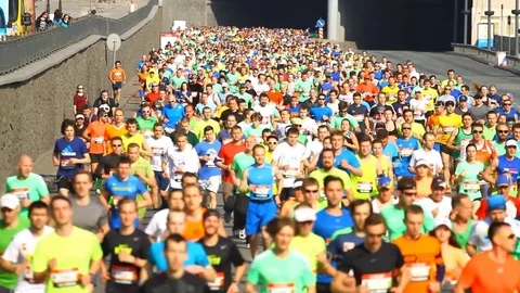 Half marathon in Kyiv, Ukraine Stock Footage 72545877
