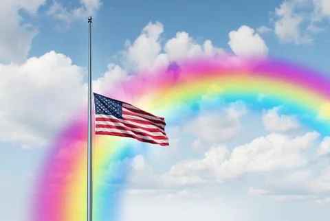 Half Mast Hope Rainbow Иллюстрация