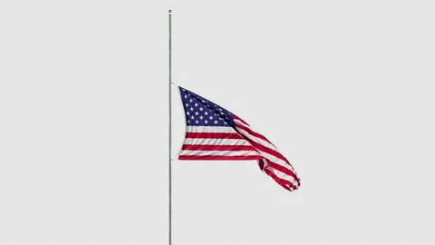 Half-Mast Memorial Day Flag USA Seamless loop Video Stock Footage 305602553