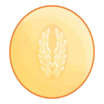 Half of melon icon, cartoon style Stock Illustration