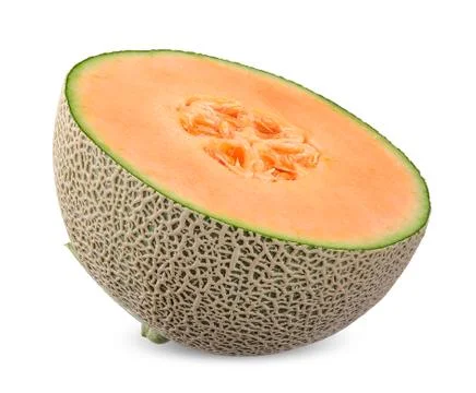 Half of melon isolated with clipping path Stock Photos