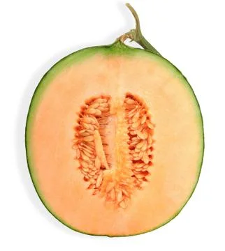 Half melon isolated on white background Stock Photos