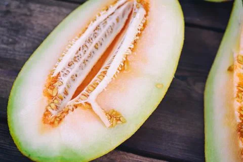 Half melon with seeds, Stock Photos