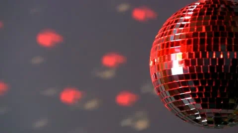 Half mirror ball; red and white light Stock Footage 10758091
