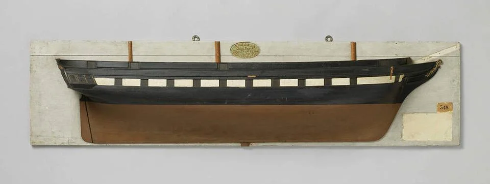 Half Model of a 26-Gun Sloop of War.POLYCHROVED Blanket mold model (starbo... Stock Photos