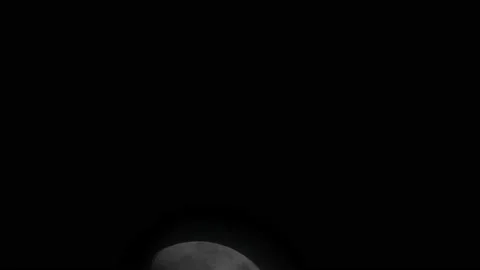 Half Moon And Clouds Time-Lapse Moon Passing In The Night Stock Footage 146491025