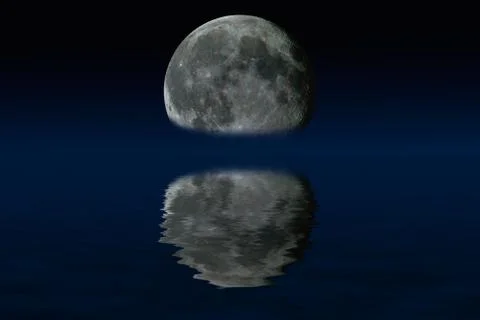 Half-moon and shadows Stock Photos