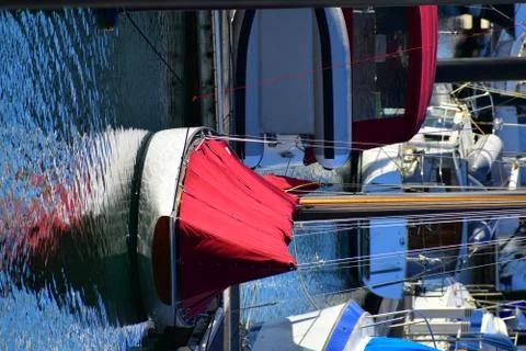 Half Moon Bay marina and boats Stock Photos
