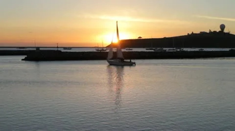 Half Moon Bay Sunset Stock Footage 12034002