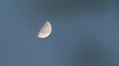 Half Moon Blue Sky 2 Stock Footage 12118864