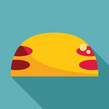 Half moon cheese wheel with red wax coating icon Ilustração Stock