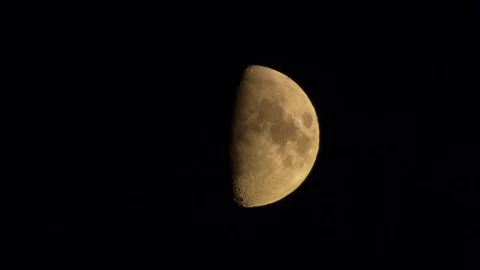 Half moon on a clear night Stock Footage 81723934