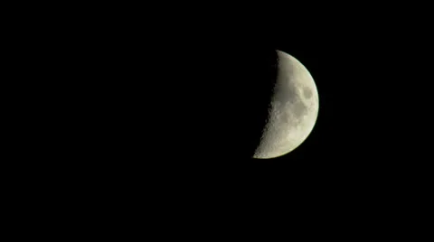 Half Moon Close-Up Real Time Vídeo Stock 26200220