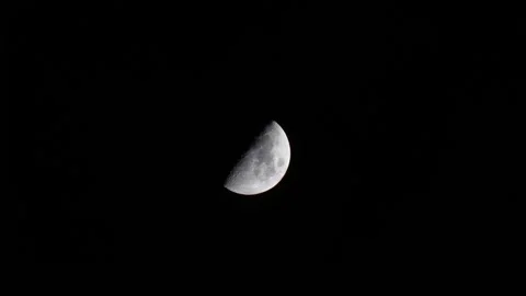 The Half Moon Is Covering By Dark Clouds Video stock 170154755