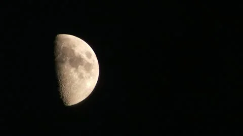 Half-Moon Crosses Black Sky Video 動画素材 12761529