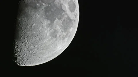 Half moon crossing showing off craters HD Stock Footage 36768015