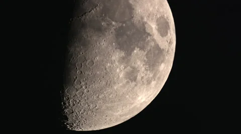 Half moon crossing showing off lower craters 4K Stock-Footage 36806579