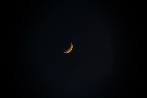 Half moon on dark black night Stock Photos