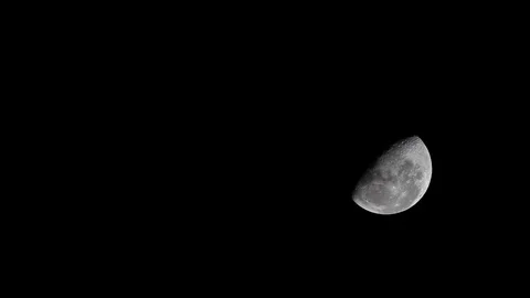 Half Moon Dark Clouds Drifting Moonshine Night Sky Stock Footage 101642428