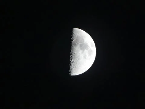 Half Moon In Dark Night Sky Stock Photos