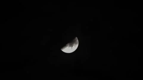 Half moon in the dark night sky Stock Photos