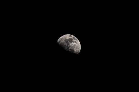 Half moon with the dark sky Stock Photos