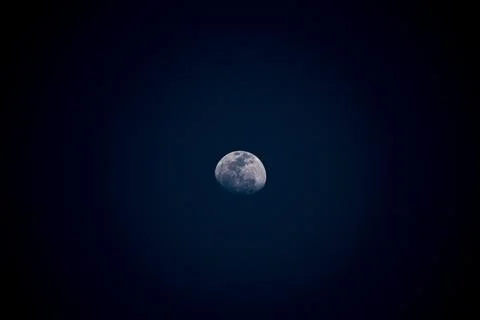 Half moon in the dark sky Stock Photos