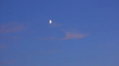 Half Moon Daylight Stock Footage 53162322