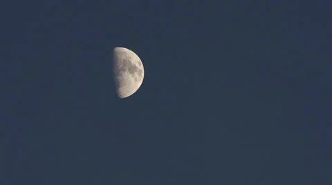Half Moon Descending Diagonal in Evening Time Lapse Stock-Footage 23667726