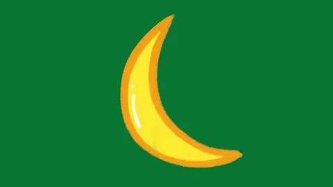 Half Moon Doodle Animation Green Screen Stock Footage 323469322
