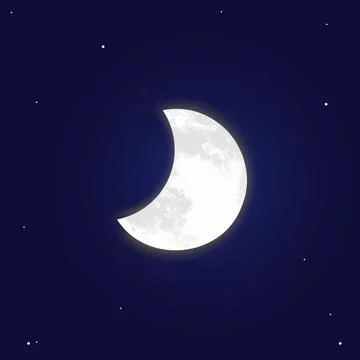 Half Moon Illustration on Night Sky Stock Illustration