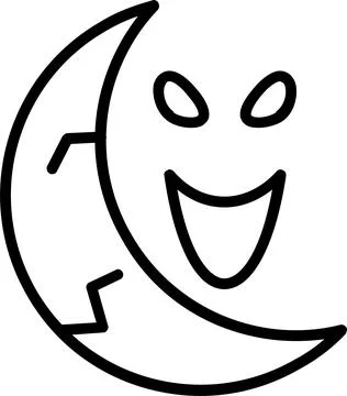 Half Moon Line Icon Design Stock Illustration
