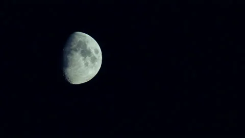 Half moon movin night sky Video stock 91925658