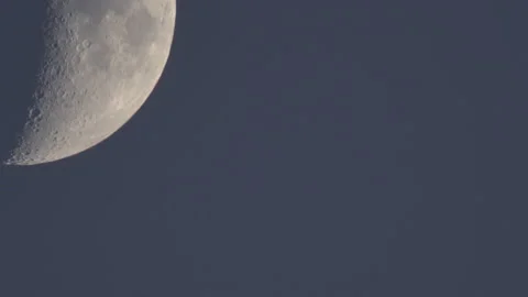Half moon moving on the night sky dome in the perigeum. Stock Footage 158917421