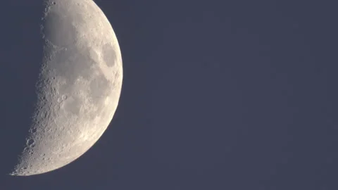 Half moon moving on the night sky dome in the perigeum. Stock Footage 158918464