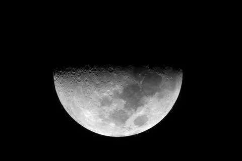 Half Moon at night Stock Photos