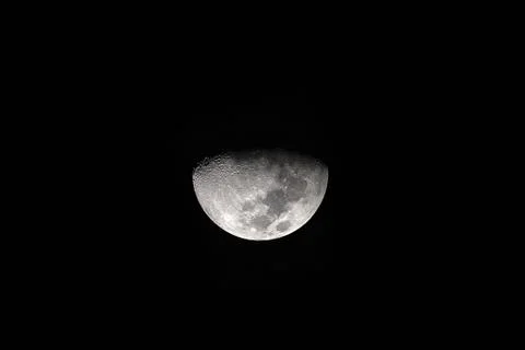 Half Moon at night Stock Photos