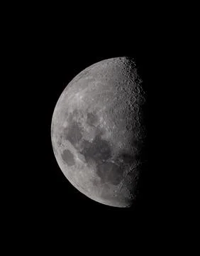 Half Moon in the Night Sky Foto stock