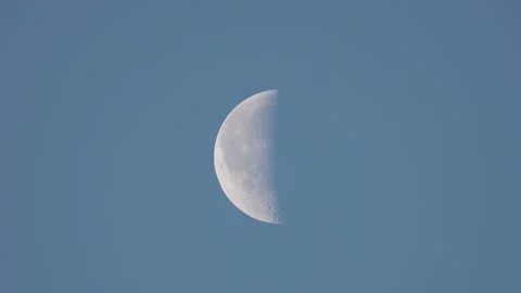 Half moon or third Quarter Moon, England, UK Video stock 323126325