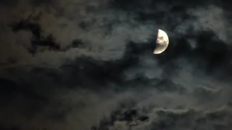 Half moon timelapse Stock Footage