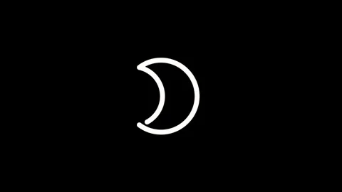 Half moon white icon motion video Stock Footage 293997112