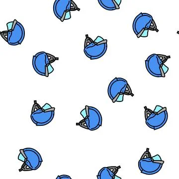 Half motorcycle helmet vector seamless pattern Stock Illustration