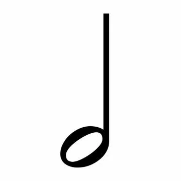 Half music note icon Stock Illustration