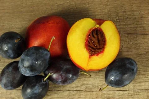 Half nectarine Stock Photos