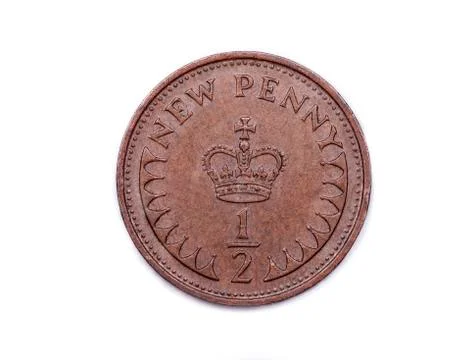 Half a new penny sterling dated 1971 Stock Photos