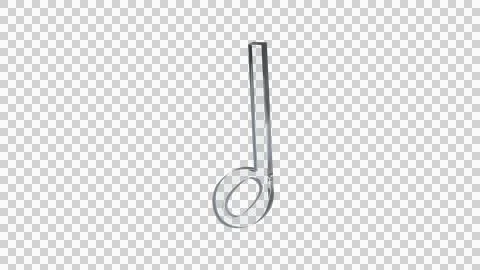 Half note minim musical sign made of clear reflective glass Stock Illustration