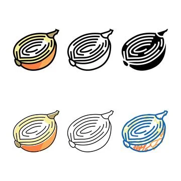 Half onion color forms icon vector Stock Illustration