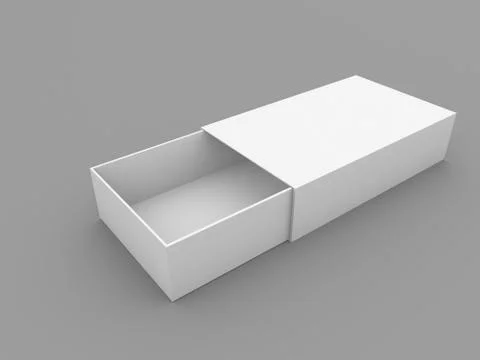 Half open box mock up on gray background. Stock Illustration